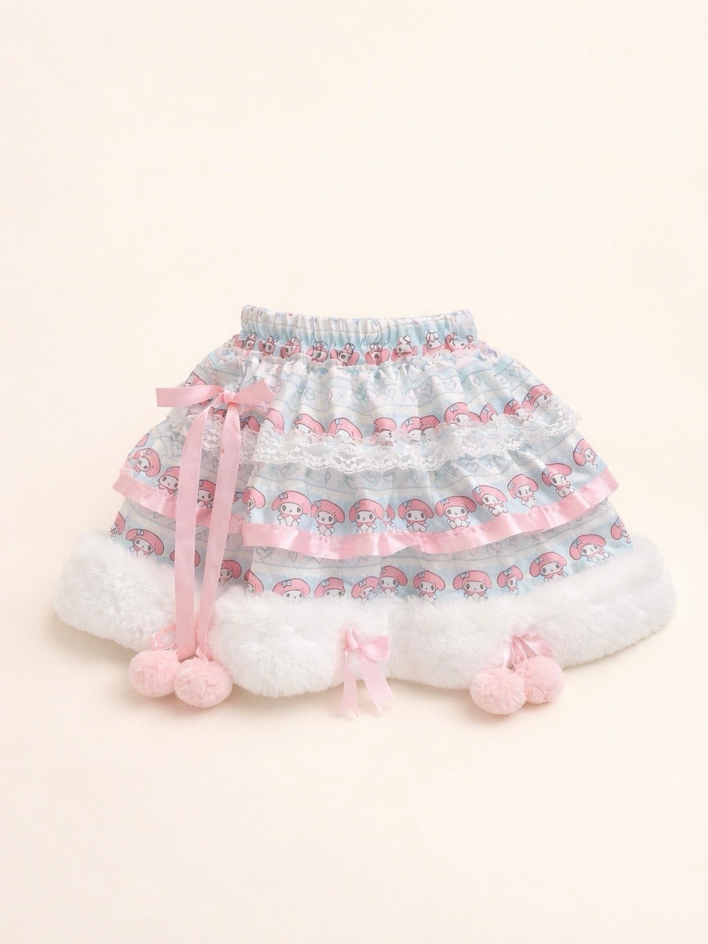 Y2K Cute My Melody Blue and Pink Puffy Mini Cake Skirt Kawaii Princess Style