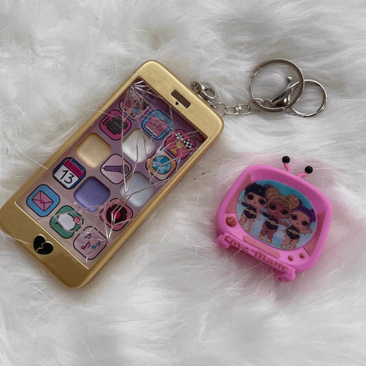 Vintage Y2K L.O.L Surprise Cute Toy Bundle – TV Keychain & Cute Phone Bag Charm