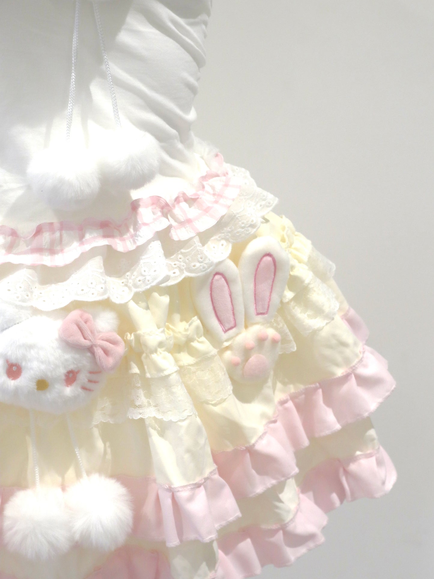 Baby Yellow Kawaii Lace Cake Skirt – Handmade J-Fashion Sweet Ruffle Mini Skirt with Built-in Safety Shorts