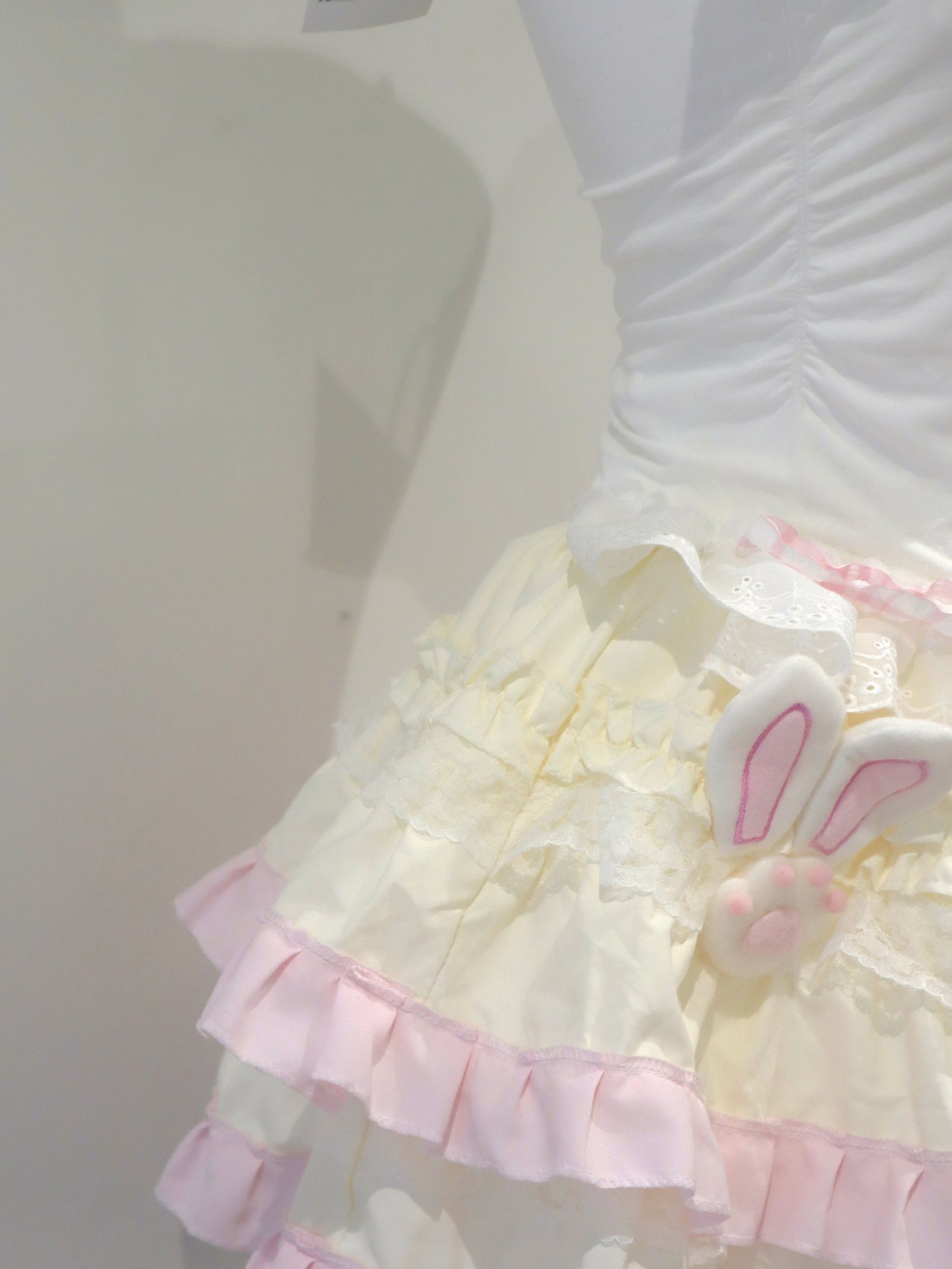 Baby Yellow Kawaii Lace Cake Skirt – Handmade J-Fashion Sweet Ruffle Mini Skirt with Built-in Safety Shorts