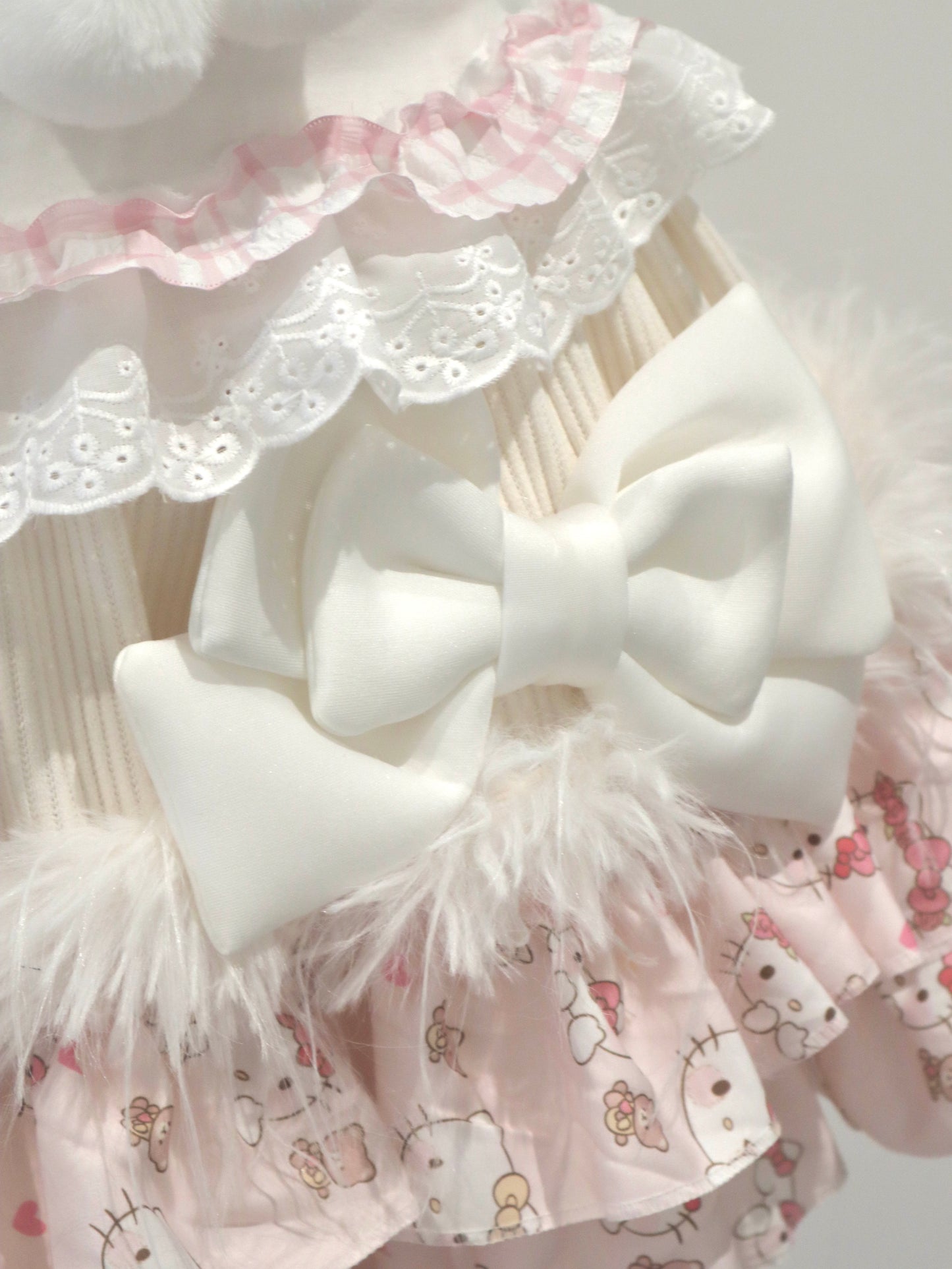 Handmade Hello Kitty Kawaii Cake Skirt – Y2K J-Fashion Sweet Mini Skirt with Built-in Shorts